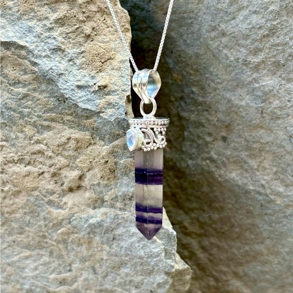 Fluorite & Moonstone Necklace - Picture 4 of 15